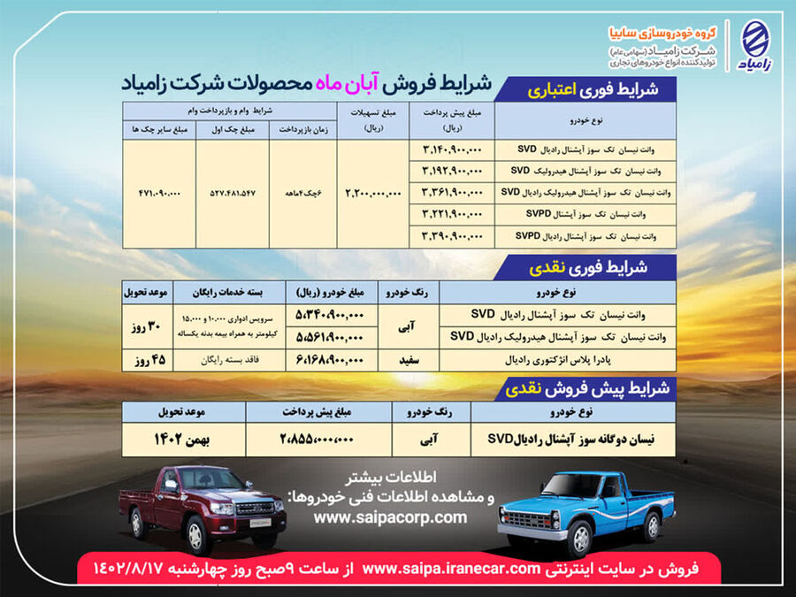 شرایط فروش اقساطی، نقدی و پیش فروش خودرو